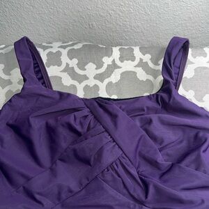 Lands' End Purple Women's One Piece Swimsuit